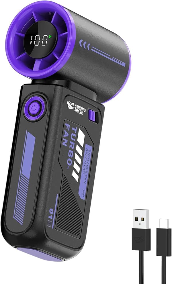 Bærbar turboventilator, vindhastighed 10 m/s