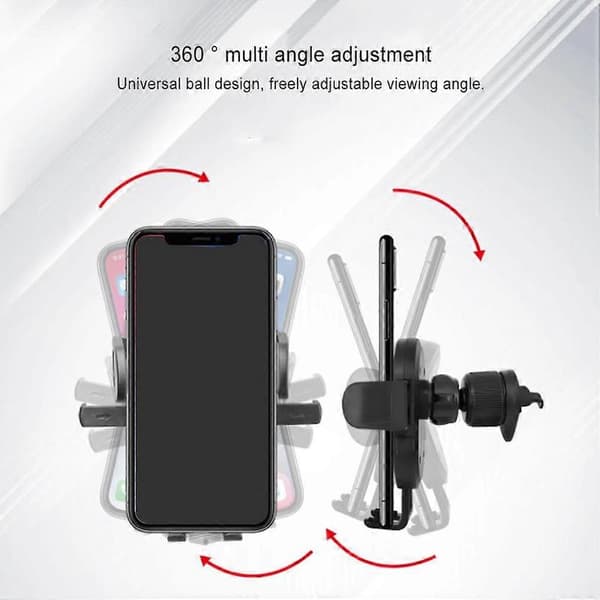 Car Phone Holder with Hook, Air Vent Mount, Clip, Support, Navigation Frame, Vehicle-Mounted Dashboard, Black