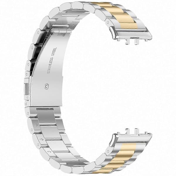 Galaxy Fit 3 Urrem i Rustfrit Stål Metal Erstatningsrem Silver Gold