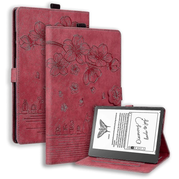 Sakura Cat læderetui til Amazon Kindle Scribe 10.2 2022 Red