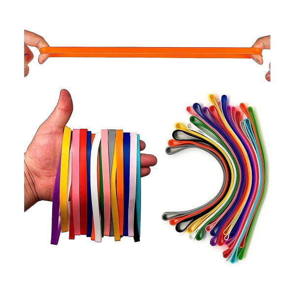 Store gummibånd, tykke gummibånd, kraftige gummibånd, brede gummibånd, gummibånd (20 stykker) Multicolor