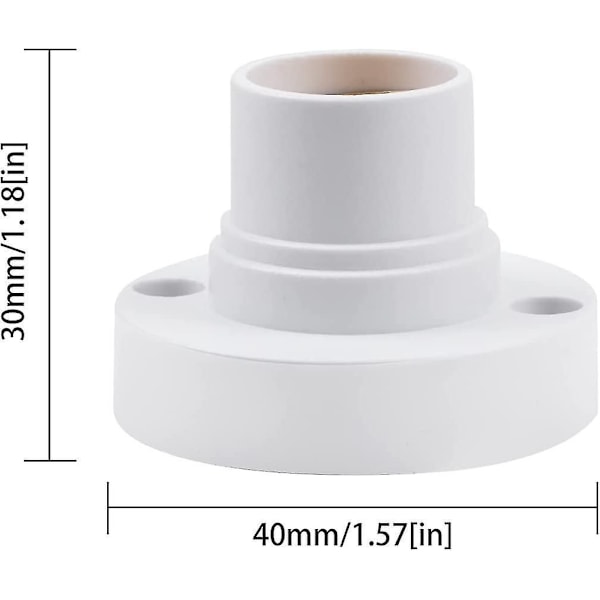 5 stk. E14 Lampeholder, e14 Edison Skrue Pæreholder, Plastik Loftlampefatning Crday Gave