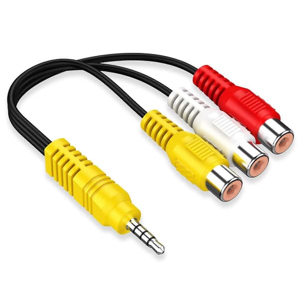 3,5 mm til 3 RCA-kabel, Video AV-komponentadapterkabel erstatning til TCL TV, 3 RCA til AV-indgangsadapter - 23 cm/9 tommer