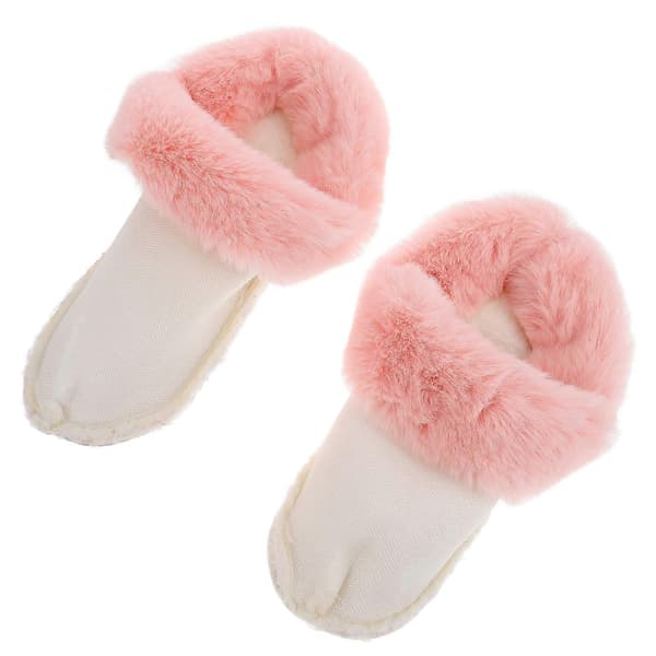 Löstagbara fluffiga skoinlägg för vintervärme 2 par rosa plyschfoder Pink 24.00X10.50X9.50CM