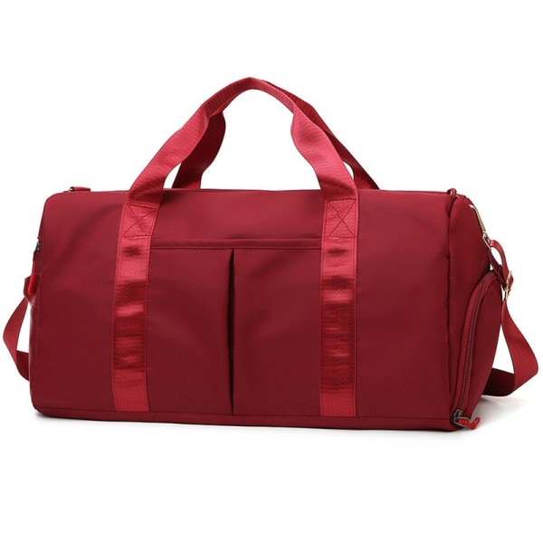 Erillinen kuiva- ja märkäkuntoilulaukku Vedenpitävä matkalaukku kenkälokerolla harjoittelevaan urheilujoogaan, malli: punainen