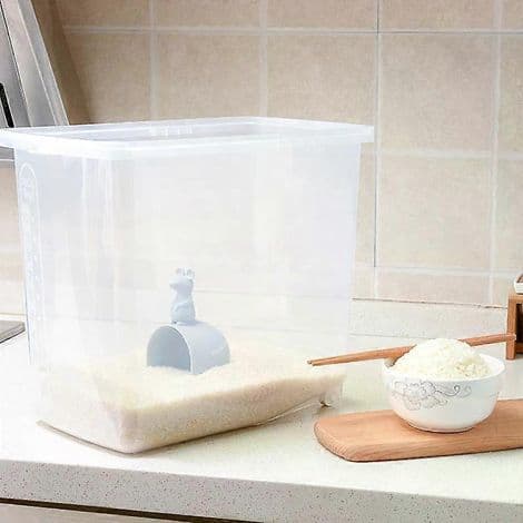 Risemålebæger, museformet risbæger i plast, målebæger med tud