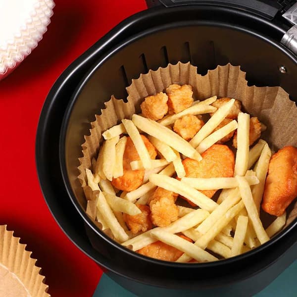 Air Fryer Papper 100-pack - 20cm Engångspapper för Luftfritös Brun brun brown