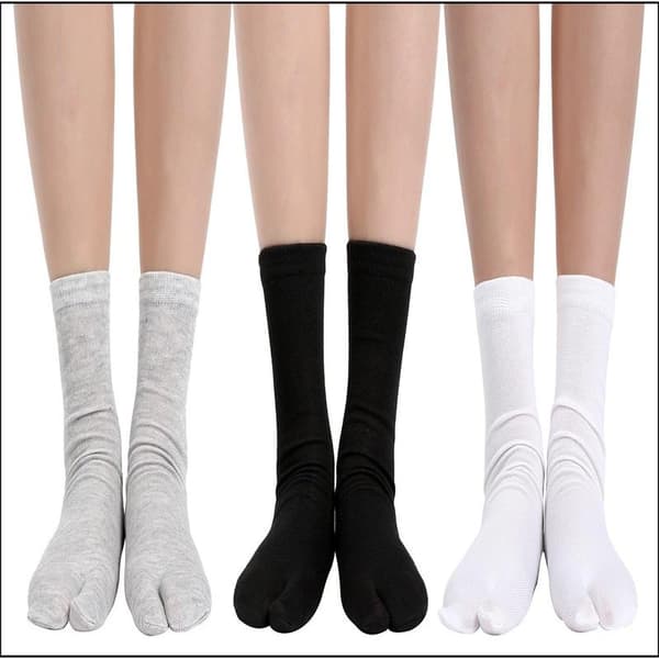 6 par unisex tabi flip flop strumpor geta strumpor bomull split toe tabi strumpor elastiska för kvinnor och män, flerfärgade