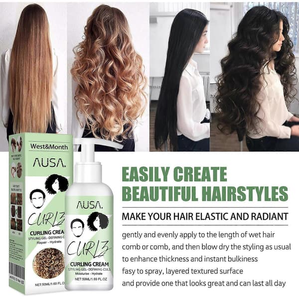 Curl Boost Defining Cream Elastin Lockigt Hår Återfuktande Styling Reparerande Lockessens Hårvård Elastin, Lockigt Hår Elastin, för Frizz Control & Co 3pcs