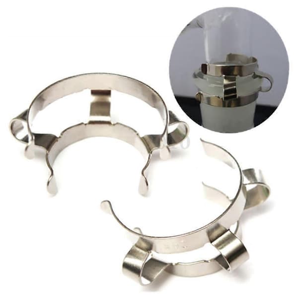 6 stk. 24 rustfri stålclips Keck-klemme til 24/29 24/40 glasjordforbindelse Silver