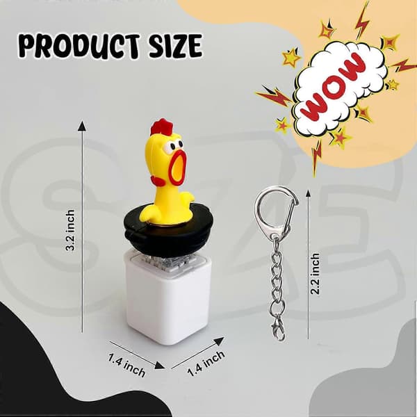 Fidget Clicker -avaimenperä, Fidget Clicker -avaimenperä valolla, näppäimistöfidget-lelu Chicken