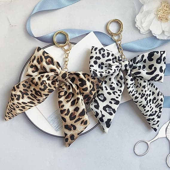 Nøglering med leopardprint og sløjfe til kvinder