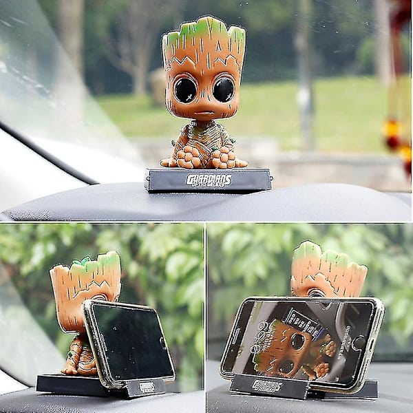 Cartoon Groot Car Dash Bobblehead Action Figur Søt Anime Groot Biltilbehør Nytt