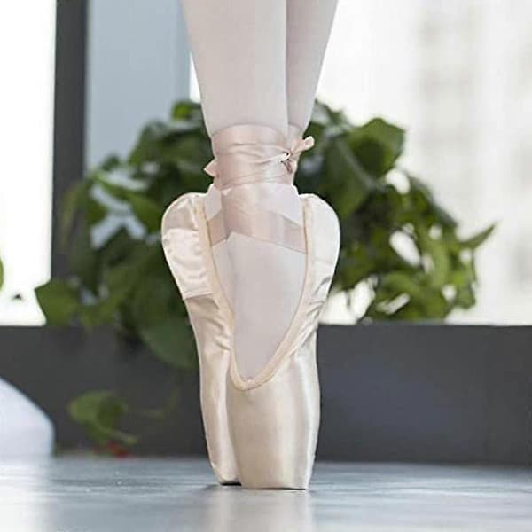 Balett Pointe Skor Flickor Kvinnor Band Ballerinaskor Med Tåskydd