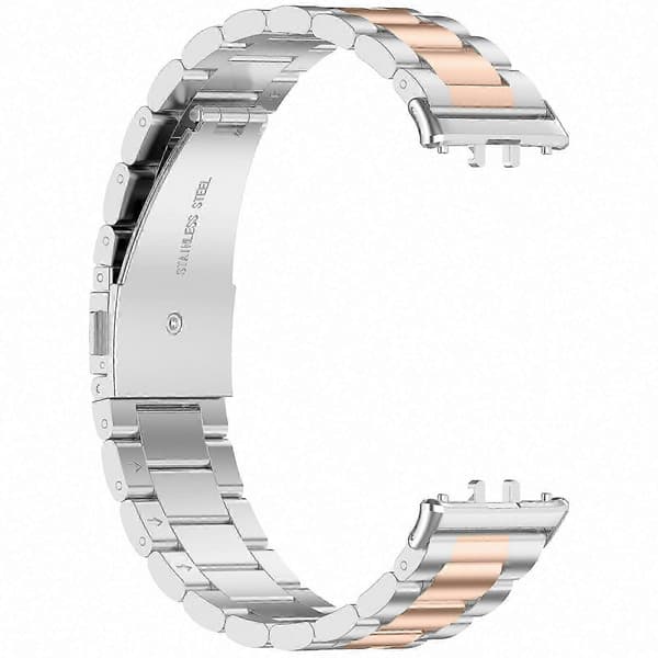 Galaxy Fit 3 Urrem i Rustfrit Stål Metal Erstatningsrem Silver Rose Gold