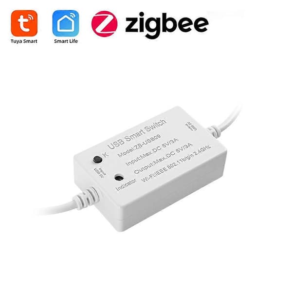 Tuya Zigbee USB-afbryder USB Smart Switch Controller Zigbee Husholdningsapparat Afbryder Switch Controller Modul White
