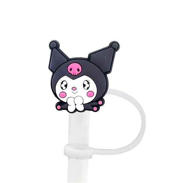 20st tecknad Sanrio Kuromi Cover Cap Halm Topper Återanvändbara sugrörsskydd för 6 mm sugrör Tillbehör till glaskoppar
