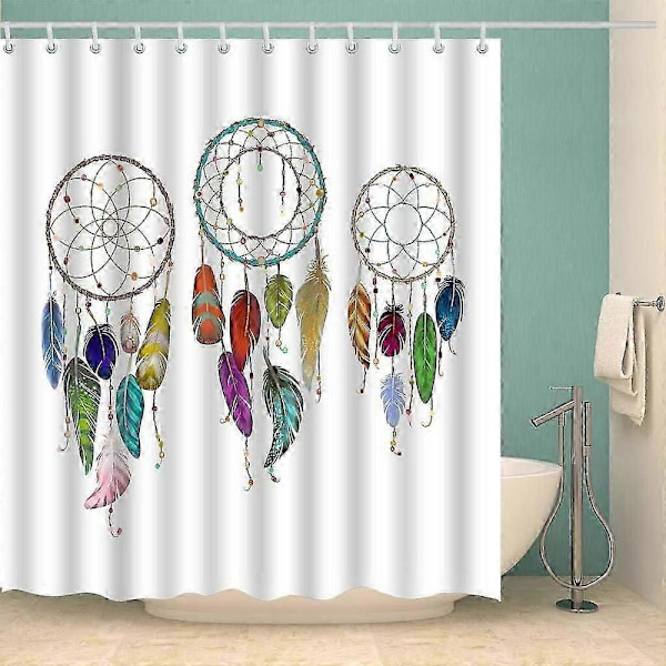 Trykt polyester bruseforhæng - 180*180 (Q10566 model) - God