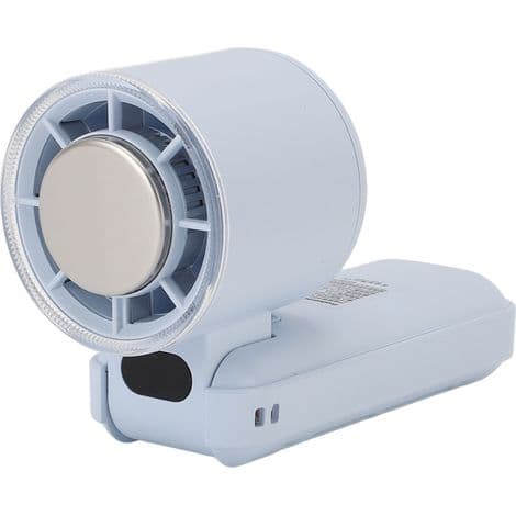 Bærbar ventilator, 5 blæserhastigheder, sammenklappelig, genopladelig, blå