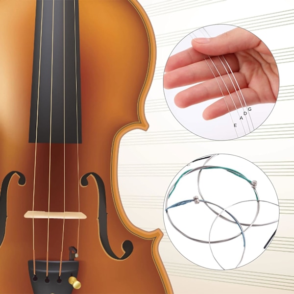 4 st violinsträngar, 4/4 eller 3/4 strängar universell komplett uppsättning, stränginstrumenttillbehör, ersättning G, D, A, E strängar