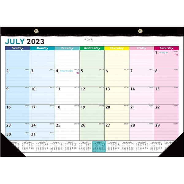 2023-2024 kalenteri -18 kuukauden katsoa Wall Planner kalenteri Heinäkuu.2023 - Joulukuu 2024, Revittävä kuukausikalenteri paksulla paperilla