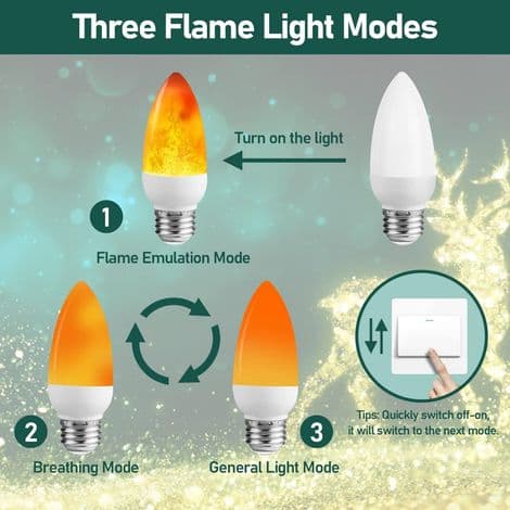 【2 stk】E27 LED Kerteflamme Pære Atmosfære Dekorativ Pære