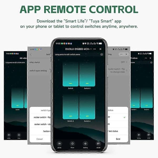 4CH WiFi Switch Modul AC100-240V Smart Switch Modul Smart Life App Fjernbetjening Smart Life Controller White