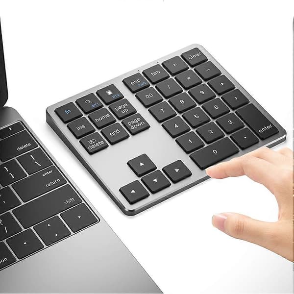 2.4G Bluetooth-nummerplatta Ultratunn trådlös numerisk knappsats USB-uppladdningsbar numerisk knappsats för IOS Android Window Black