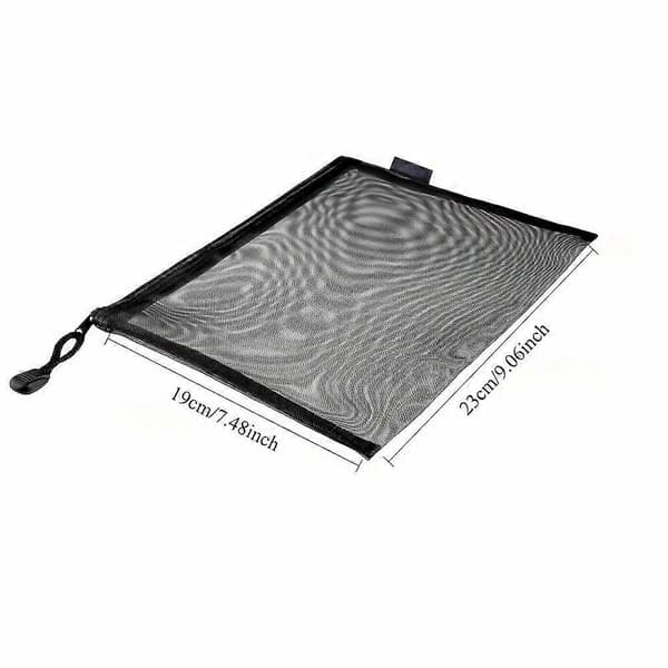 Sæt med 10 sorte kosmetiktasker i mesh, rejsetasker med lynlås til makeup- og blyantopbevaring, 24 x 18 cm 10pcs-black