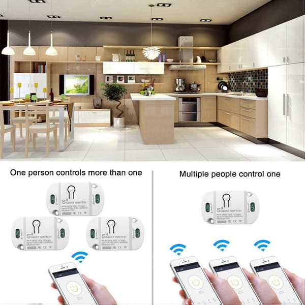 2X Tuya Wifi Smart Switch 10A Trådløs Timer Smart Home LED Lys Smart Life APP Stemmestyring Automationsmodul White