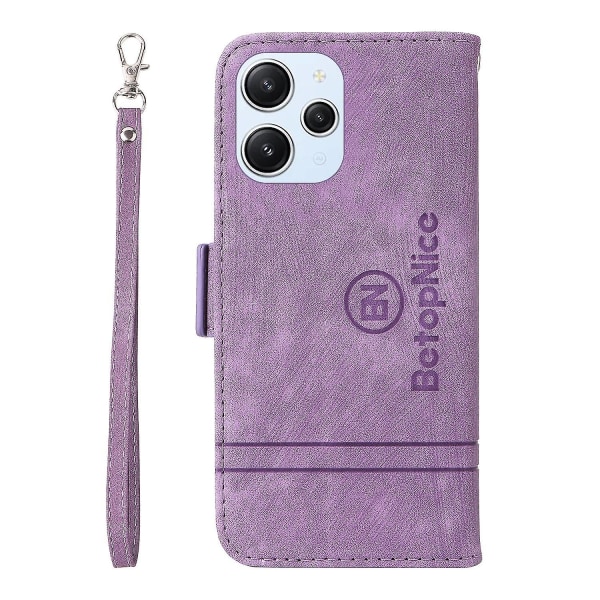 Lædertelefontaske til Xiaomi Redmi 12 4g Purple