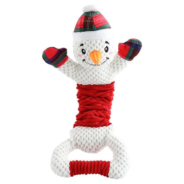 Julehundetyggelegetøj Multifunktionelt kæledyrstandlegetøj til kæledyr White Snowman