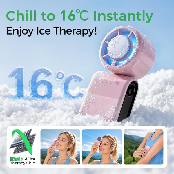 Mini bærbar ventilator (pink)