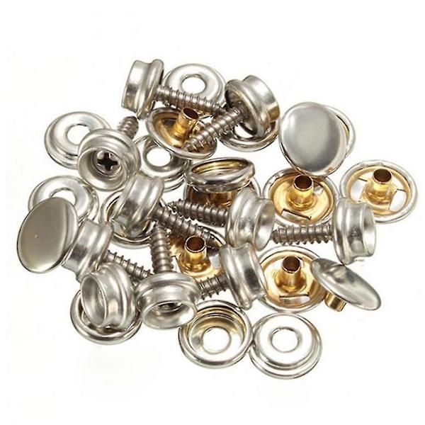 10 sett rustfritt stål snapfester Marine Yacht Boat Canvas Cover Tool Button
