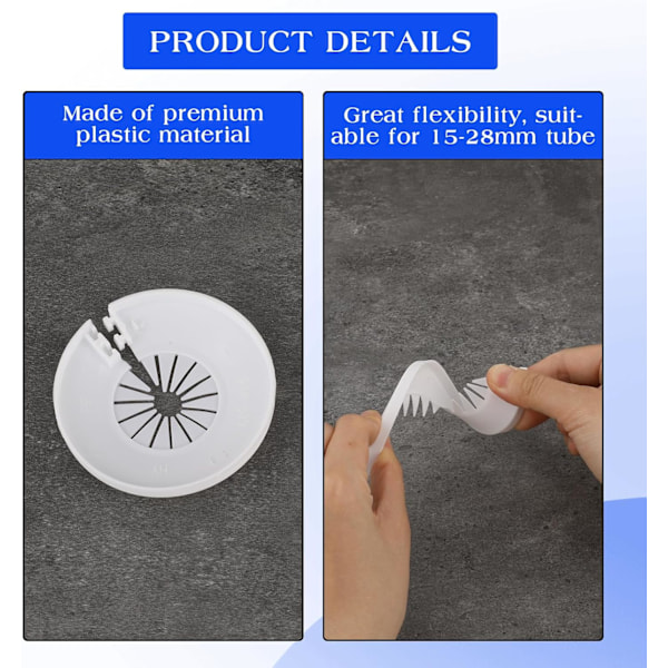 5 st vattenrörsöverdrag Dekoration, VVS-överdragsplattor Avloppsrörsöverdrag Rosett PP-plast Radiatorskydd (0,55-1,77 tum / 14-45 mm)