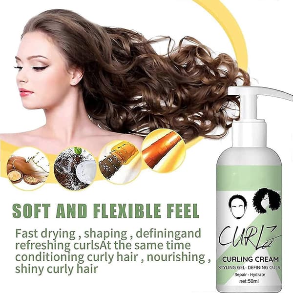 Curl Boost Defining Cream Elastin Lockigt Hår Återfuktande Styling Reparerande Lockessens Hårvård Elastin, Lockigt Hår Elastin, för Frizz Control & Co 2pcs