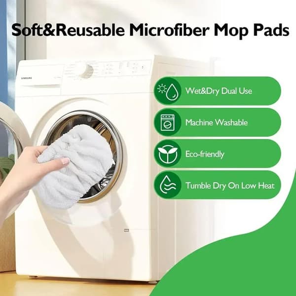 Reusable Premium Swiffer Microfiber Cleaning Cloth, Grey/White, 25.4 x 11.5 cm, White white