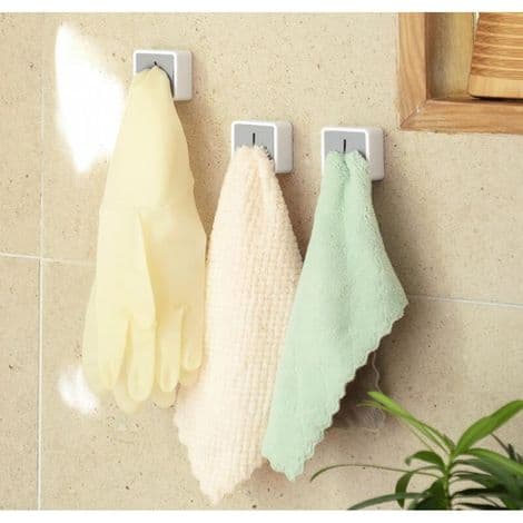 Sett med 2 selvklebende badehåndkleklemmer (grå), ABS håndkleholder