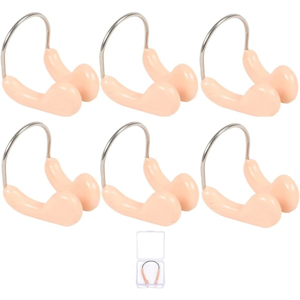 6 pcs nose plug nose clips protection with box swimming nose protection for children adults swimming training beginners competitions