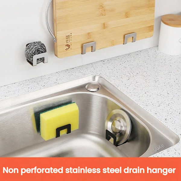 Sponge Holder, 2-Pack Kitchen Sink Caddy Sponge Holder, Easy to Install Durable and Well Ventilated Suitable for Various Kitchen Items