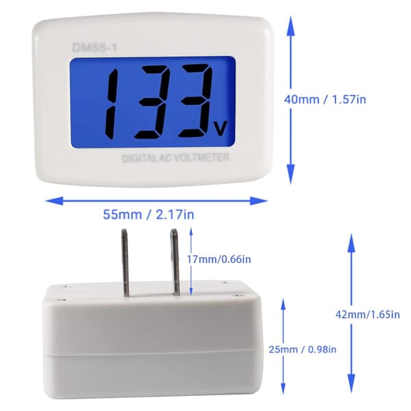 2025 Senaste modell, 2-pack plug-in voltmeter, amerikansk platt kontakt, AC 80-300V LCD digital voltmeter, spänningstestmonitor, AC 110V 220V voltmeter