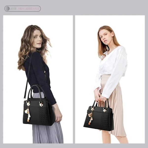 Dammode handväskor och plånböcker PU-läder Pocket Satchel Axelväska