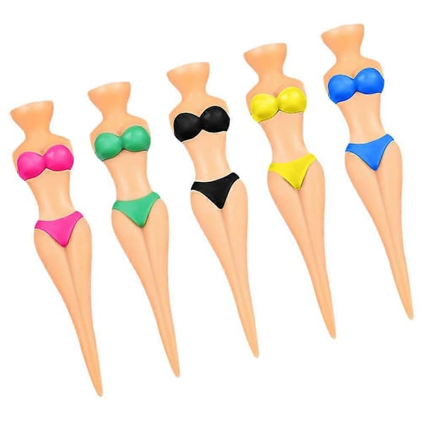 5 stk. golf-tee i plast, bikini-damer golf-tee, små golf-tee, små golf-tee 7.80X1.60X1.00CM