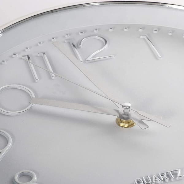 (20 cm/12', Silver) Premium Silver Väggklocka, Väggdekor, Modern Tyst Väggklocka för Kök Hemmakontor