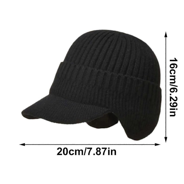 Elastiskt Varmt Öronskydd Stickad Mössa Vinter Utomhus Öronskydd Stickad Mössa Gray