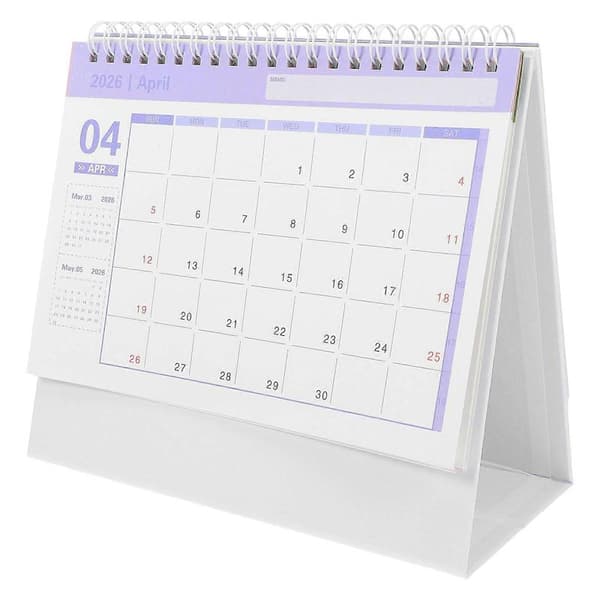 2026 Bordkalender Mini Flip Bordkalender for Planlegging 4 stk