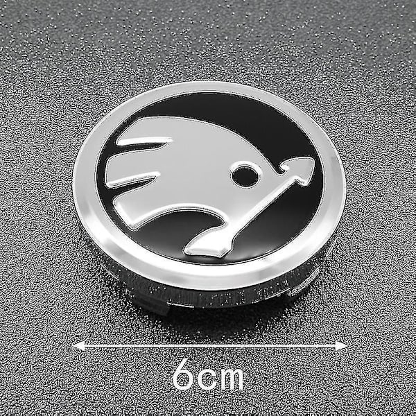 4st 56mm 60mm Bilhjul Center Cap Cover Emblem Dekaler Tillbehör till Skoda Rapid Octavia Fabia Superb Kodiaq Kamiq,56mm Silver