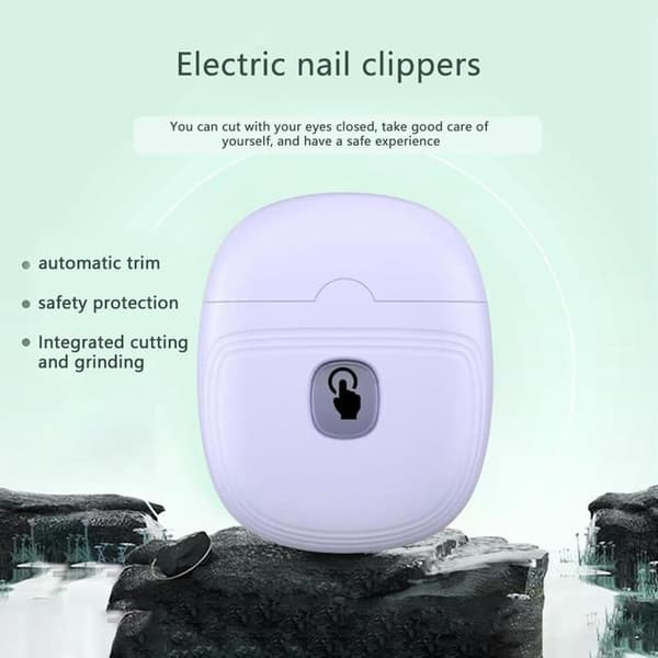 Electric Nail Clippers - Automatic Nail Scissors with 2 Speeds, Cordless Rechargeable, with LED Light