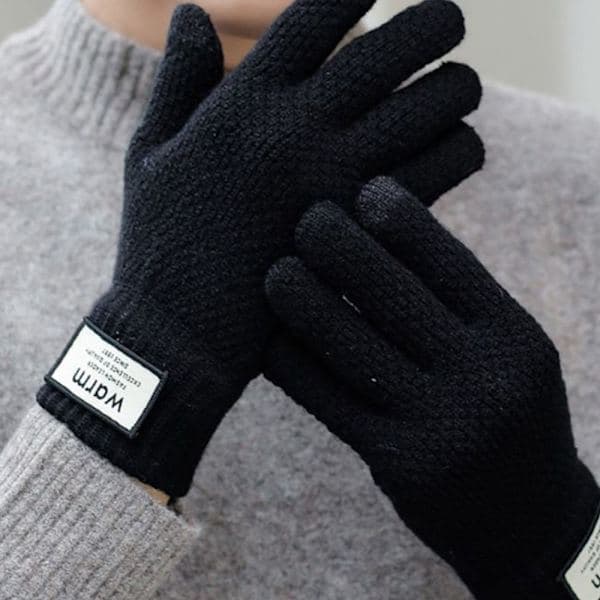 Elektriske Opvarmede Vanter Strikkede Vanter SORT black
