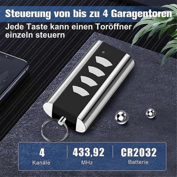 Fjernkontroll for Entrematic RCU 433-4K, RCU 433-2K, EA433 2KM, 433.92 Rullekode Garasjefjernkontroll 2 stk